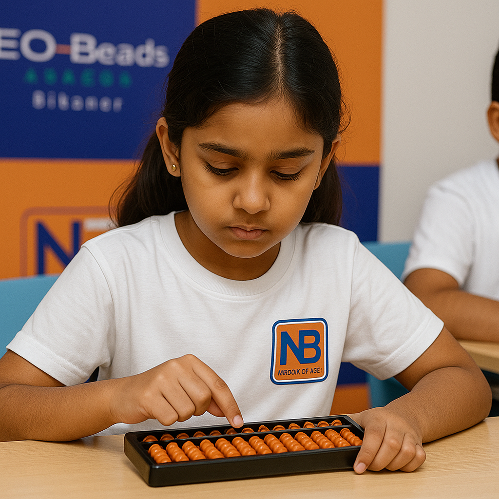 Abacus competition scene, students concentrating, parents watching proudly, awards ceremony